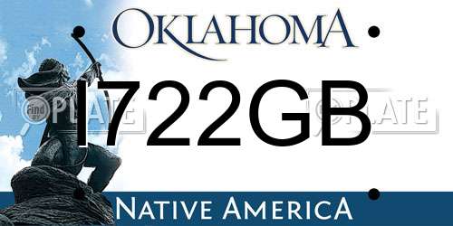 I722GB Oklahoma License Plate
