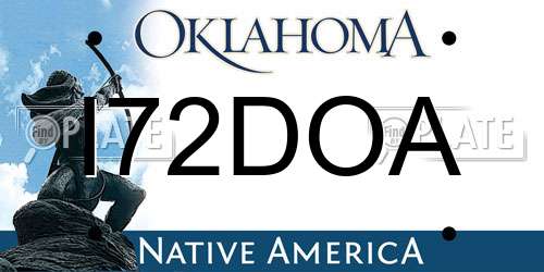 I72DOA Oklahoma License Plate