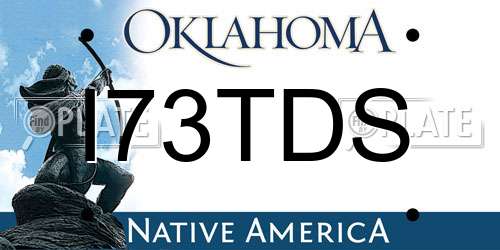 I73TDS Oklahoma License Plate