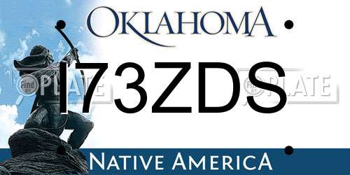 I73ZDS Oklahoma License Plate