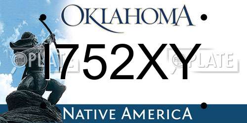 I752XY Oklahoma License Plate