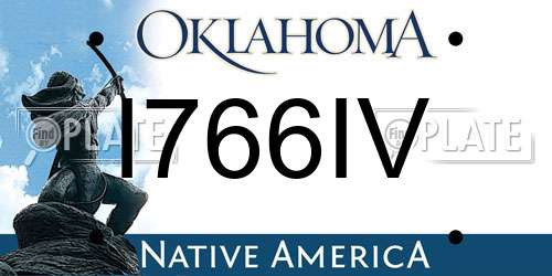 I766IV Oklahoma License Plate