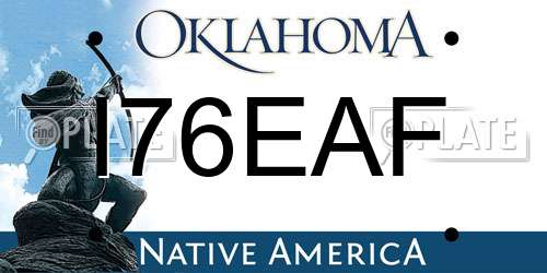 I76EAF Oklahoma License Plate