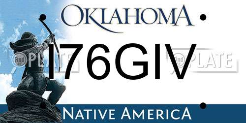 I76GIV Oklahoma License Plate