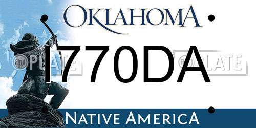 I770DA Oklahoma License Plate