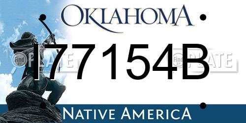 I77154B Oklahoma License Plate