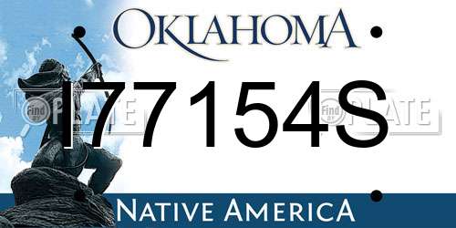 I77154S Oklahoma License Plate