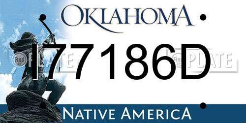 I77186D Oklahoma License Plate