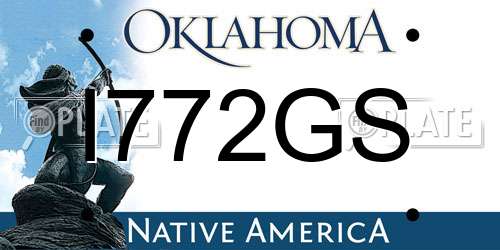I772GS Oklahoma License Plate
