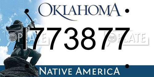 I773877 Oklahoma License Plate