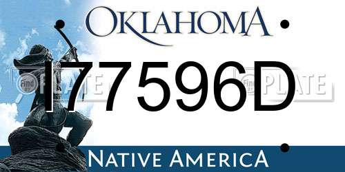 I77596D Oklahoma License Plate