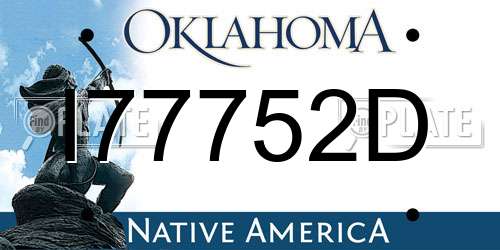 I77752D Oklahoma License Plate