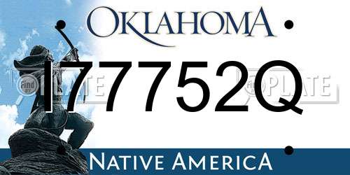 I77752Q Oklahoma License Plate