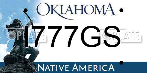 I777GS Oklahoma License Plate