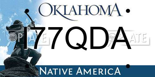 I77QDA Oklahoma License Plate