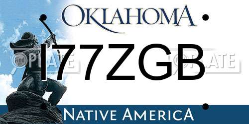 I77ZGB Oklahoma License Plate