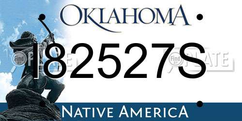 I82527S Oklahoma License Plate