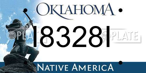 I8328I Oklahoma License Plate