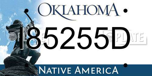 I85255D Oklahoma License Plate