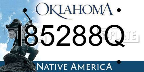 I85288Q Oklahoma License Plate