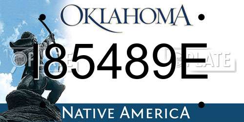 I85489E Oklahoma License Plate