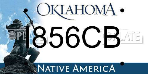 I856CB Oklahoma License Plate