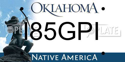 I85GPI Oklahoma License Plate
