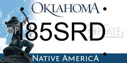 I85SRD Oklahoma License Plate
