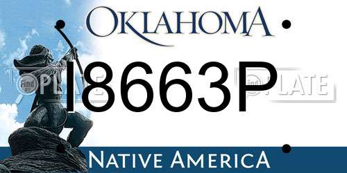 I8663P Oklahoma License Plate