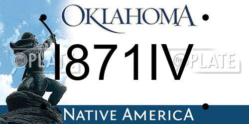 I871IV Oklahoma License Plate