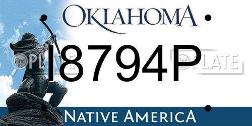 I8794P Oklahoma License Plate