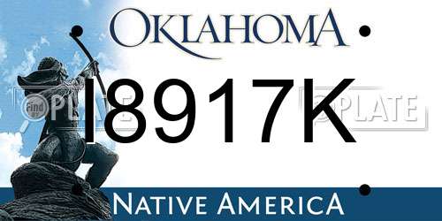 I8917K Oklahoma License Plate