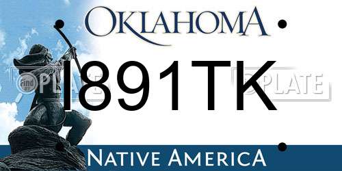 I891TK Oklahoma License Plate