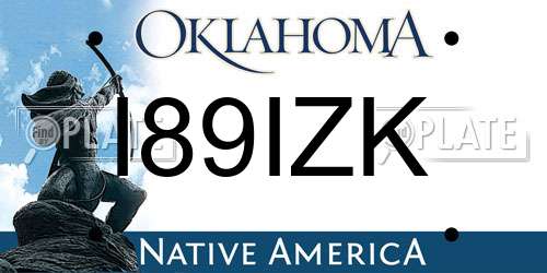 I89IZK Oklahoma License Plate