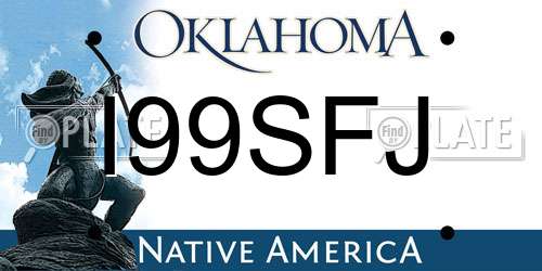I99SFJ Oklahoma License Plate