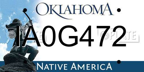 IA0G472 Oklahoma License Plate