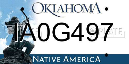 IA0G497 Oklahoma License Plate