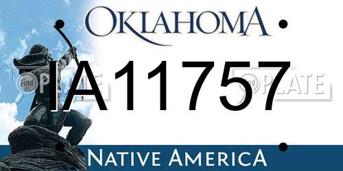 IA11757 Oklahoma License Plate