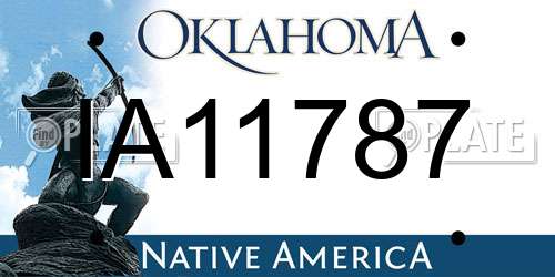IA11787 Oklahoma License Plate