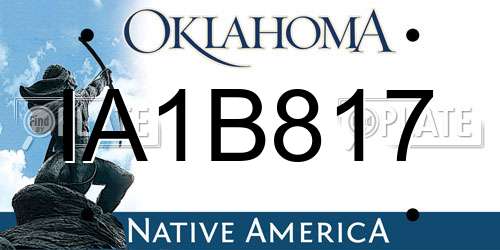 IA1B817 Oklahoma License Plate