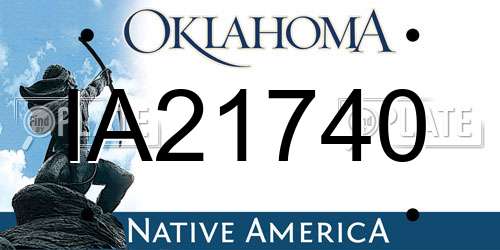 IA21740 Oklahoma License Plate