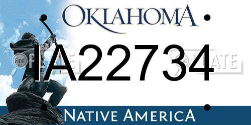 IA22734 Oklahoma License Plate