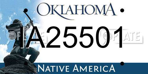 IA25501 Oklahoma License Plate