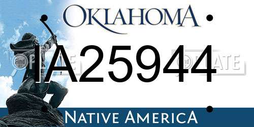 IA25944 Oklahoma License Plate