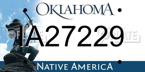 IA27229 Oklahoma License Plate