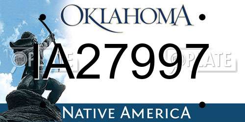IA27997 Oklahoma License Plate