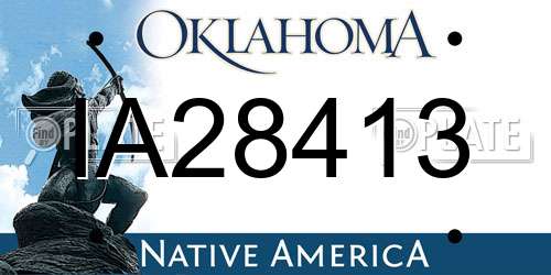 IA28413 Oklahoma License Plate