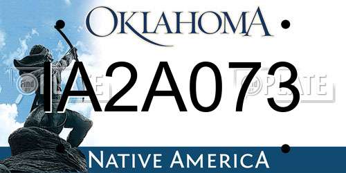 IA2A073 Oklahoma License Plate