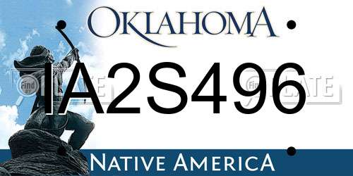 IA2S496 Oklahoma License Plate