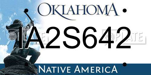IA2S642 Oklahoma License Plate